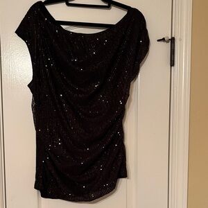 Elegant Black Sequin Women's Top